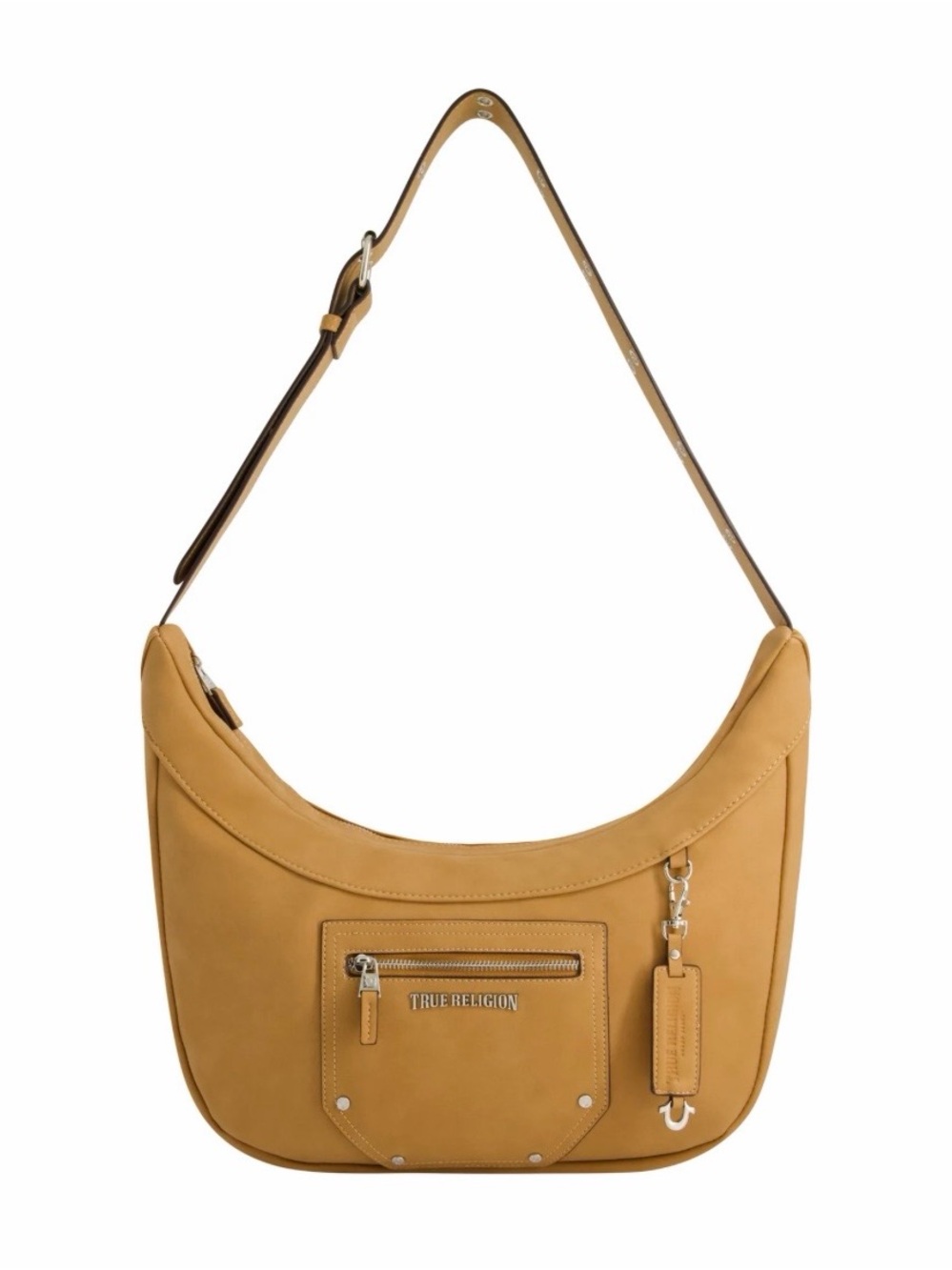 True Religion Suede Tan Hobo Shoulder Bag